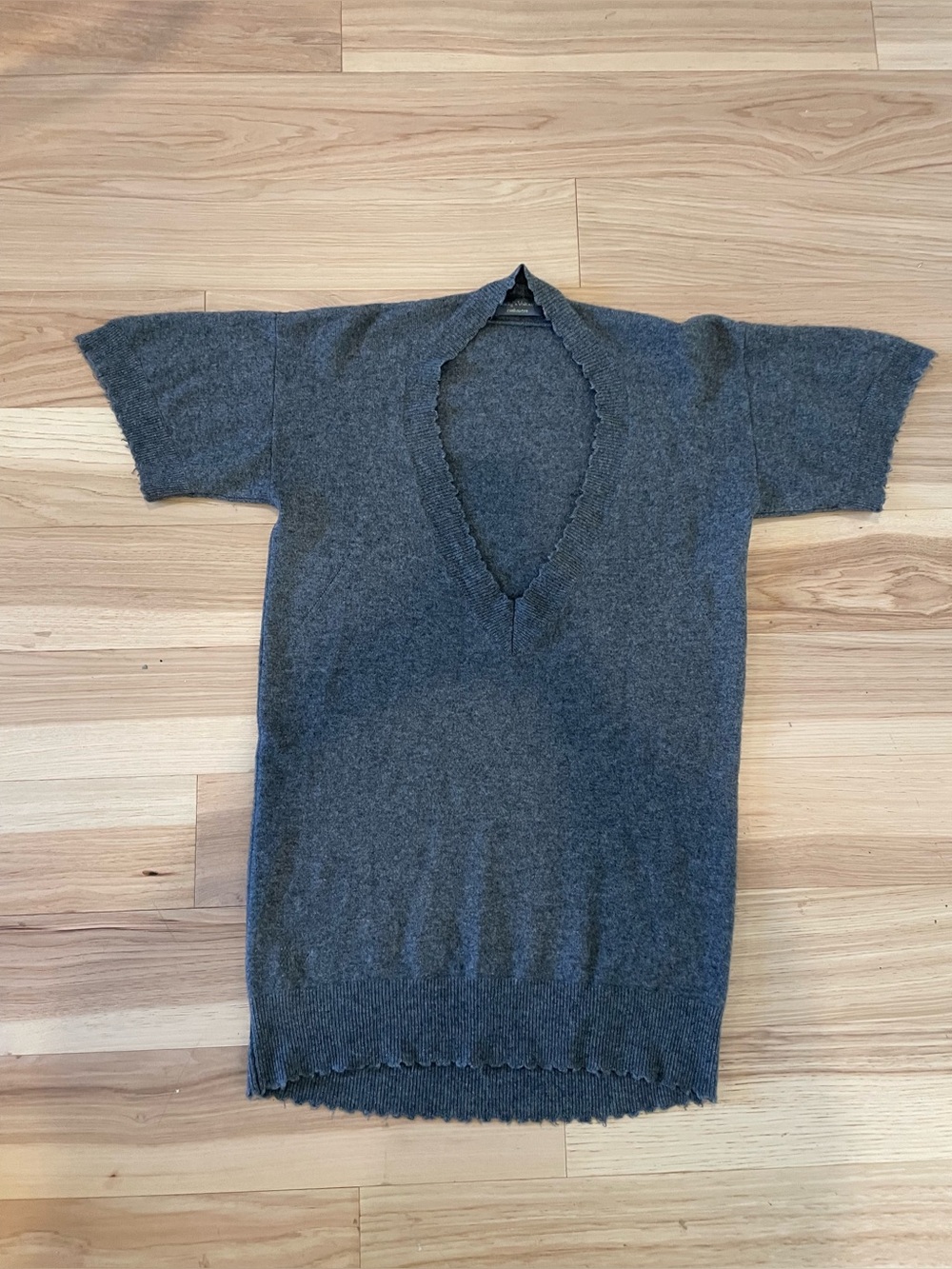 VINTAGE Zadig & Voltaire 100% Cashmere Distressed Frayed Sweater M Grey
